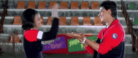 iconic scene from Kuch Kuch Hota Hai where Rahul & anjali are doing the friendship